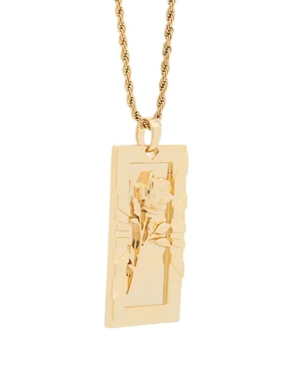 Shop Northskull Rose Charm Necklace In Gold