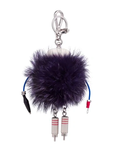 Shop Prada Millie Fur Keychain Trick In Purple