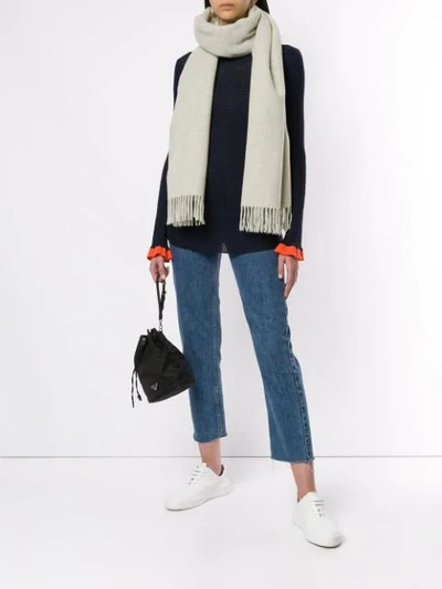 Shop Canada Goose Fringed Scarf In White