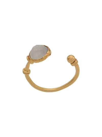 Shop Gas Bijoux Unity Moon Stone Ring In Gold