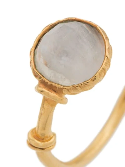 Shop Gas Bijoux Unity Moon Stone Ring In Gold