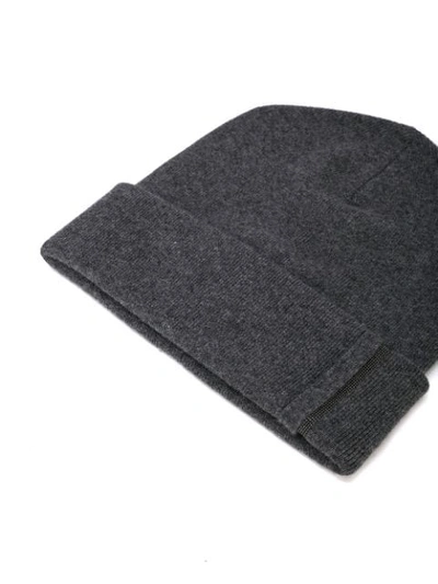 Shop Brunello Cucinelli Exposed Seam Beanie In Grey