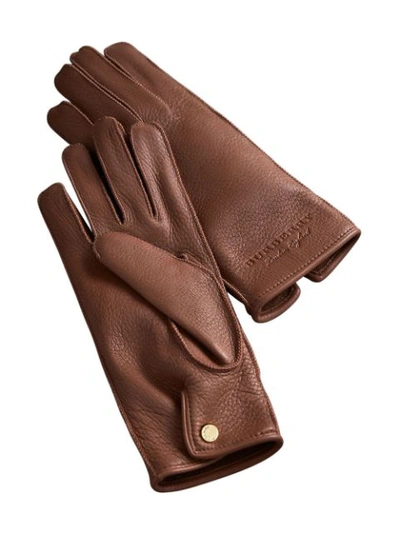 Shop Burberry Handschuhe Aus Kaschmir Und Leder - Braun In Brown
