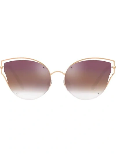 Shop Valentino Cat Eye Sunglasses In Gold