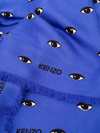 Shop Kenzo Eye Print Scarf In Blue