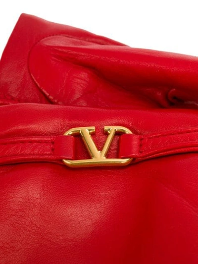 Shop Valentino Garavani V Logo Gloves In Ju5 Red