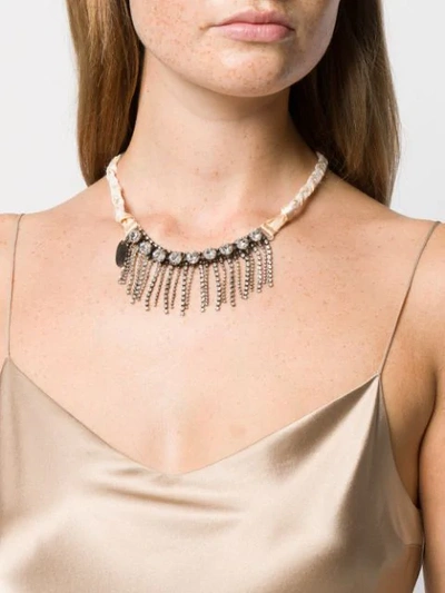 Shop Forte Forte Crystal Necklace In Silver