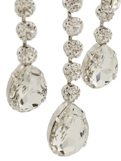 Shop Alessandra Rich Crystal Drop Necklace In Black