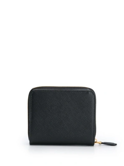 Shop Prada Small Zipped Leather Wallet In Black