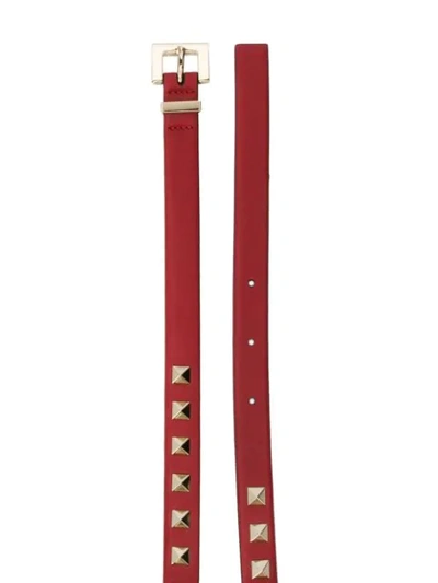 Shop Valentino 'rockstud' Gürtel In Red