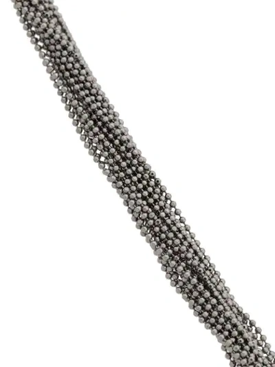 Shop Brunello Cucinelli Bead Chain Choker In Metallic