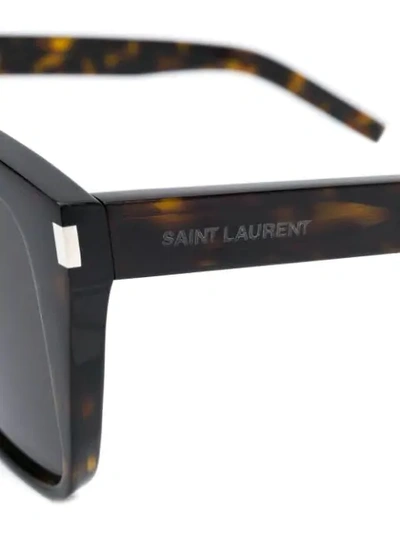 Shop Saint Laurent Aviator Shaped Sunglasses In 004 Havana 