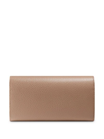 Shop Gucci Leather Continental Wallet In Neutrals