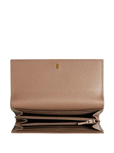 Shop Gucci Leather Continental Wallet In Neutrals