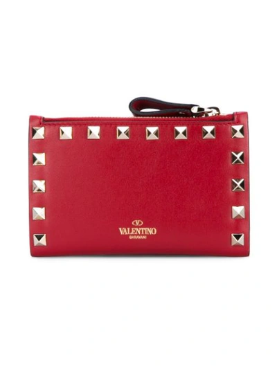 Shop Valentino Garavani Rockstud Wallet In Red