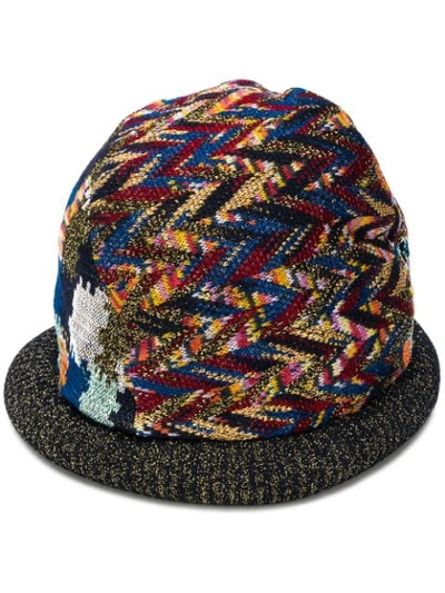 Shop Missoni Abstract Weave Hat In Blue
