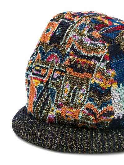 Shop Missoni Abstract Weave Hat In Blue