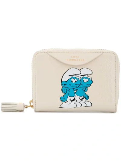 Shop Anya Hindmarch Small Smurf Buddy Wallet In White