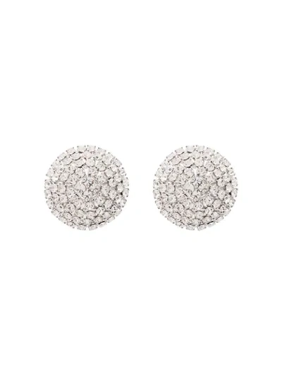 Shop Alessandra Rich Embellished Circle Earrings In Metallic