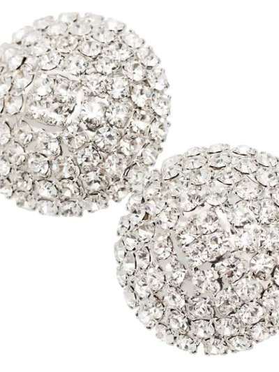 Shop Alessandra Rich Embellished Circle Earrings In Metallic