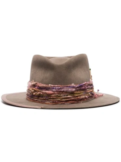 Shop Nick Fouquet Ribbon-trimmed Fedora Hat In Grey