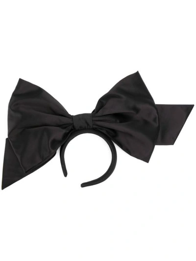 Shop Moschino Oversized Bow Hairband In Black