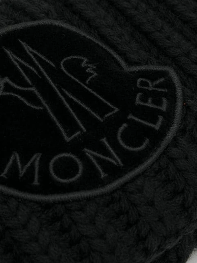 Shop Moncler Cable Knit Head Band In Black