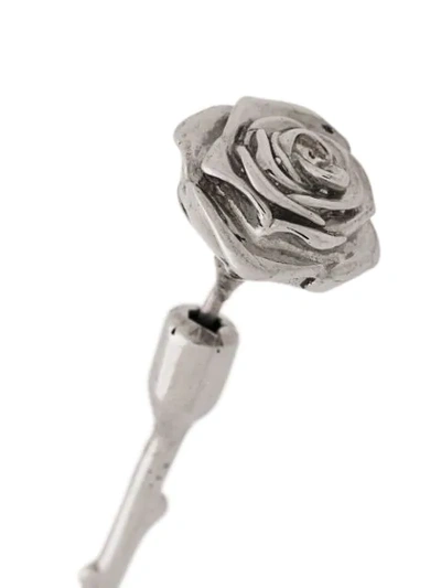 Shop Alan Crocetti Rose Earrings In Silver