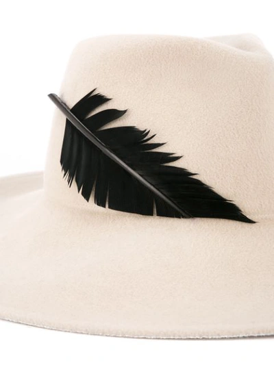 Shop Lola Hats Feather Hat - Grey