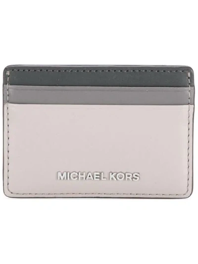 Shop Michael Michael Kors Colour Block Cardholder In Grey