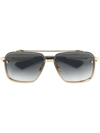 Shop Dita Eyewear Square Gradient Sunglasses In Gold