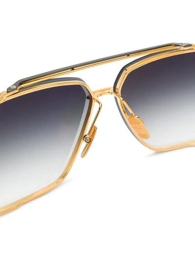 Shop Dita Eyewear Square Gradient Sunglasses In Gold