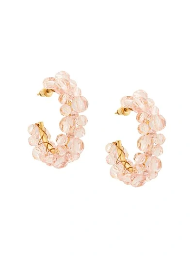 Shop Simone Rocha Crystal Embellished Hoop Earring In Pink