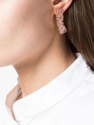 Shop Simone Rocha Crystal Embellished Hoop Earring In Pink