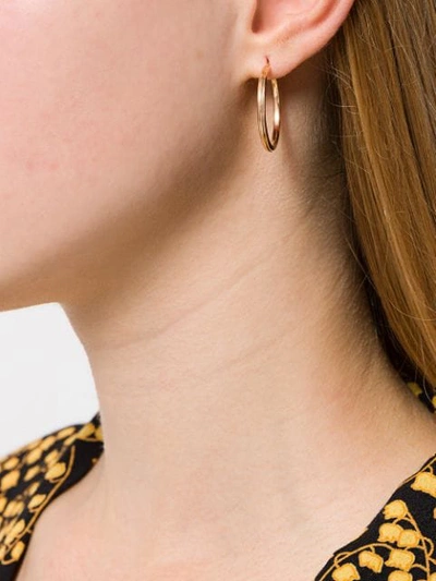 Shop Astley Clarke Medium Linia Hoop Earrings In Gold