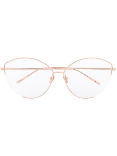Shop Linda Farrow Round Frame Optical Glasses In Gold