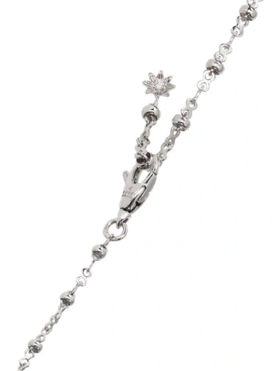 SILVER 18K GOLD AND DIAMOND GG LOGO FLOWER NECKLACE