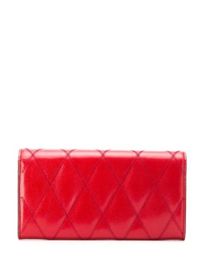 Shop Givenchy Quilted Chain Wallet In Red