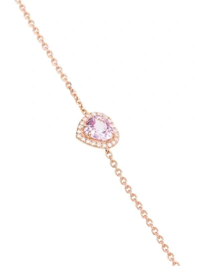 Shop Anita Ko Heart Pendant Bracelet In Rose Gold