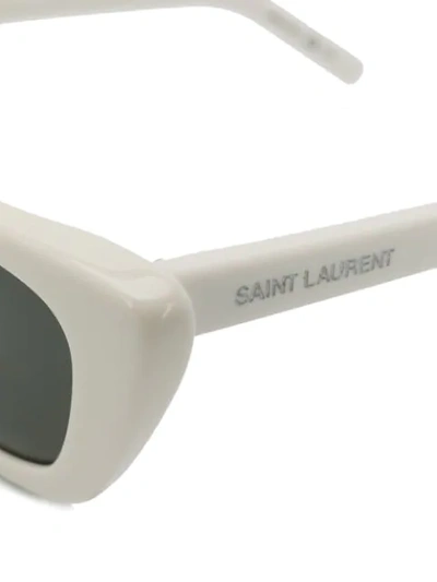 Shop Saint Laurent New Wave Sl Sunglasses In White