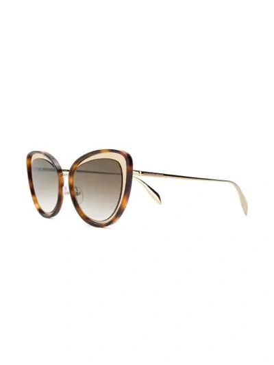 Shop Alexander Mcqueen Gradient Cat Eye Sunglasses In Brown