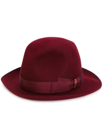 Shop Borsalino Classic Fedora Hat - Red