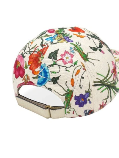 Shop Gucci Floral Pattern Baseball Hat In 9078