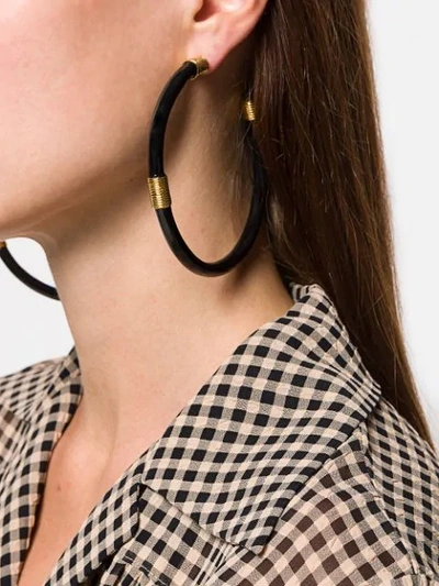 Shop Aurelie Bidermann Katt Earrings In Black