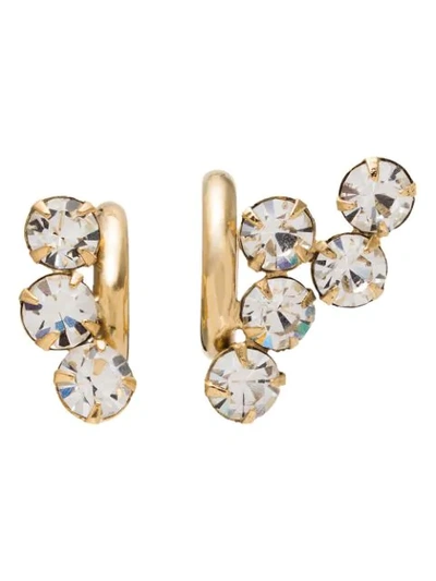 Shop Beaufille Gold-plated Crystal Hoop Earrings In Yellow Gold