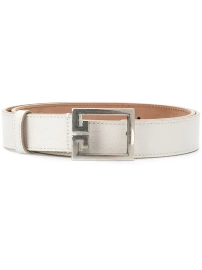 Shop Givenchy Logo Buckle Belt In White