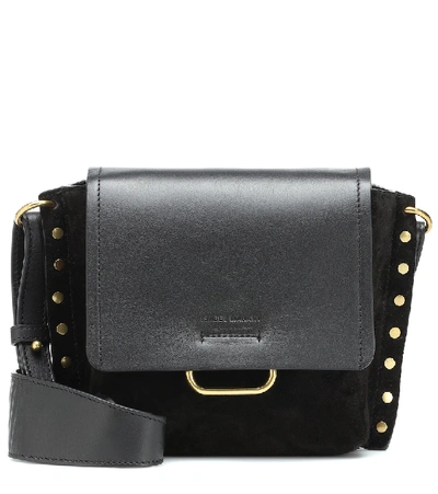 Shop Isabel Marant Kleny Suede And Leather Shoulder Bag In Black