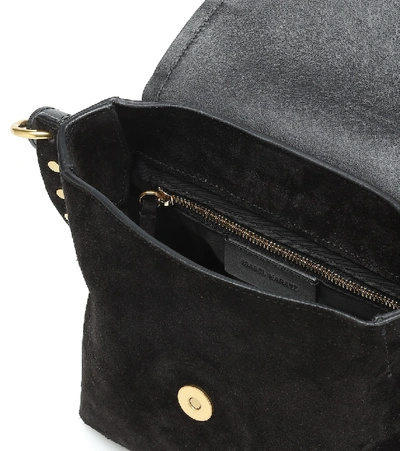 Shop Isabel Marant Kleny Suede And Leather Shoulder Bag In Black