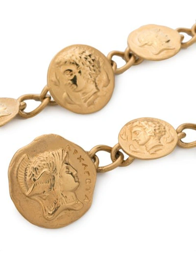 Shop Dolce & Gabbana Coin Detail Thin Belt In Gold