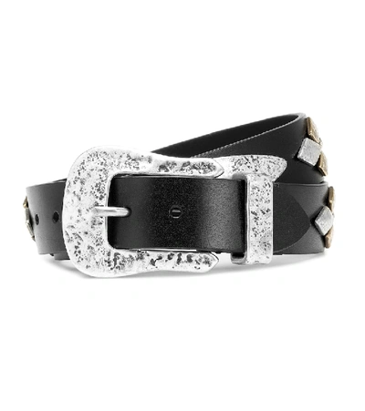 Shop Isabel Marant Dern Leather Belt In Black